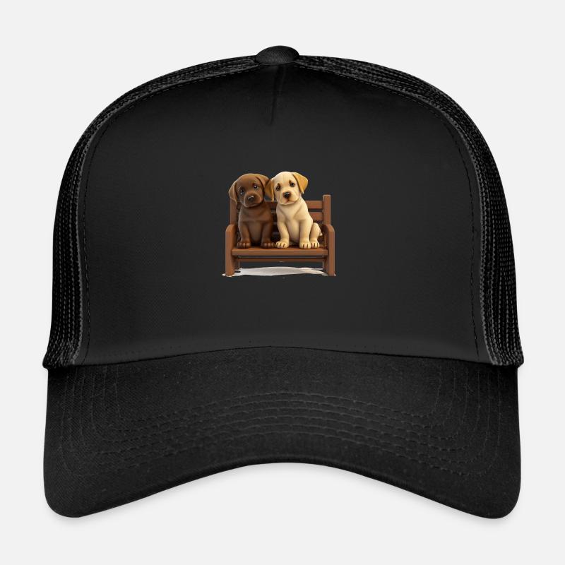 2 labradors en banque Casquette trucker 