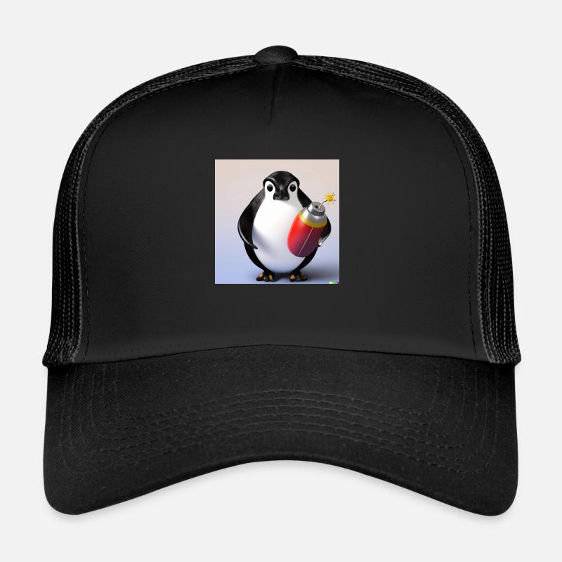 Bombe pingouin - Casquette trucker  - noir/noir