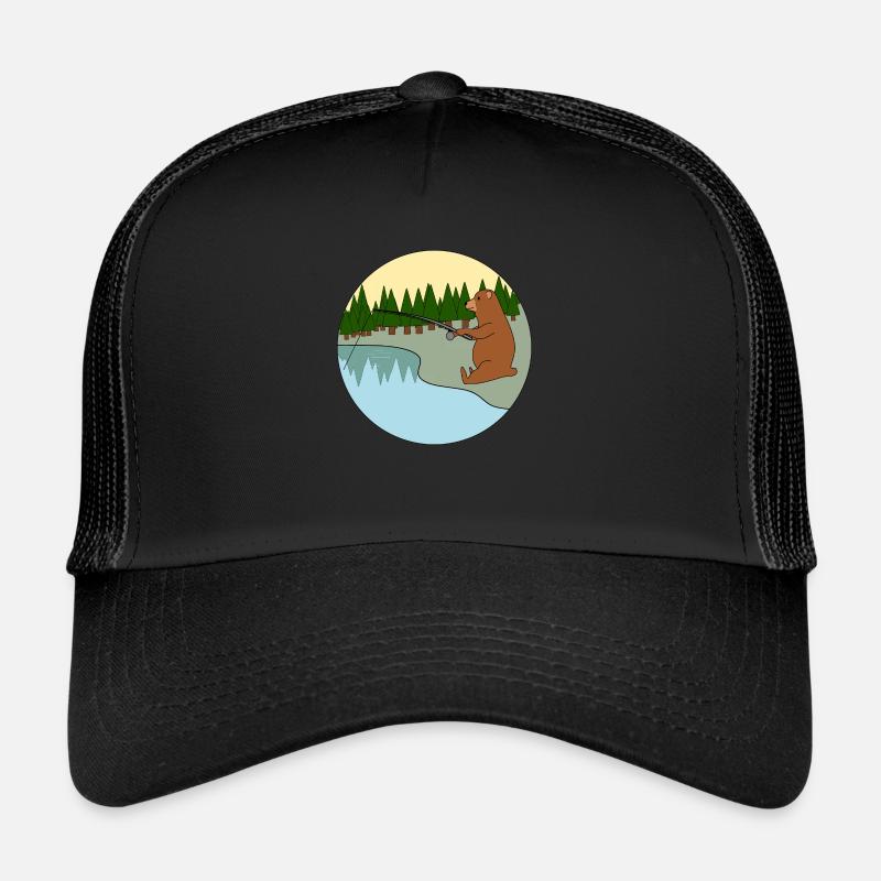 Fishing bear - Trucker Cap - black/black