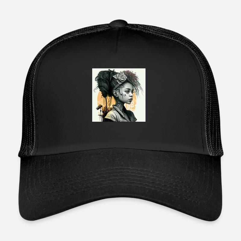 cyberg punk 12e3a400 d35b 4f8f a1a2 9f59dded34e0 - Casquette trucker  - noir/noir