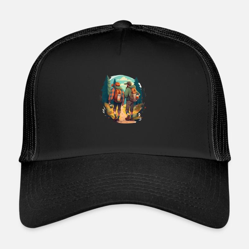 Bier Wanderung, Zwei Freunde Outdoor Abenteuer Trucker Cap
