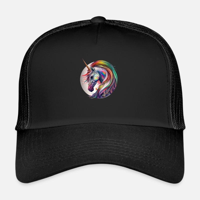 Rainbow unicorn - Trucker Cap - black/black