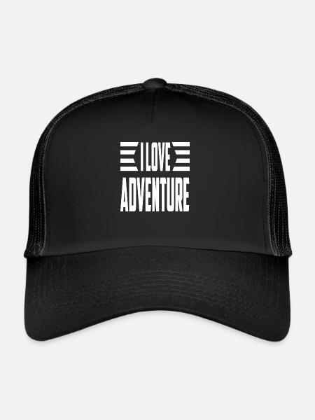J’aime l’aventure - Casquette trucker  - noir/noir - Devant