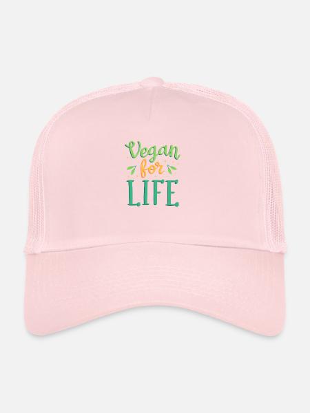 Vegan for life - Trucker Cap - pale pink - Front