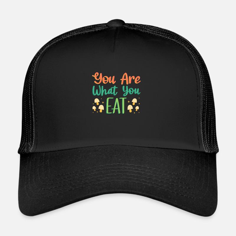Du bist, was du vegan isst - Trucker Cap - Schwarz/Schwarz