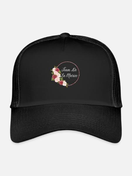 Team de la mariée floral - Casquette trucker  - noir/noir - Devant
