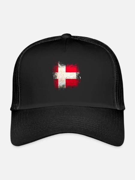Danemark copenhague danois scandinave drapeau dansk - Casquette trucker  - noir/noir - Devant