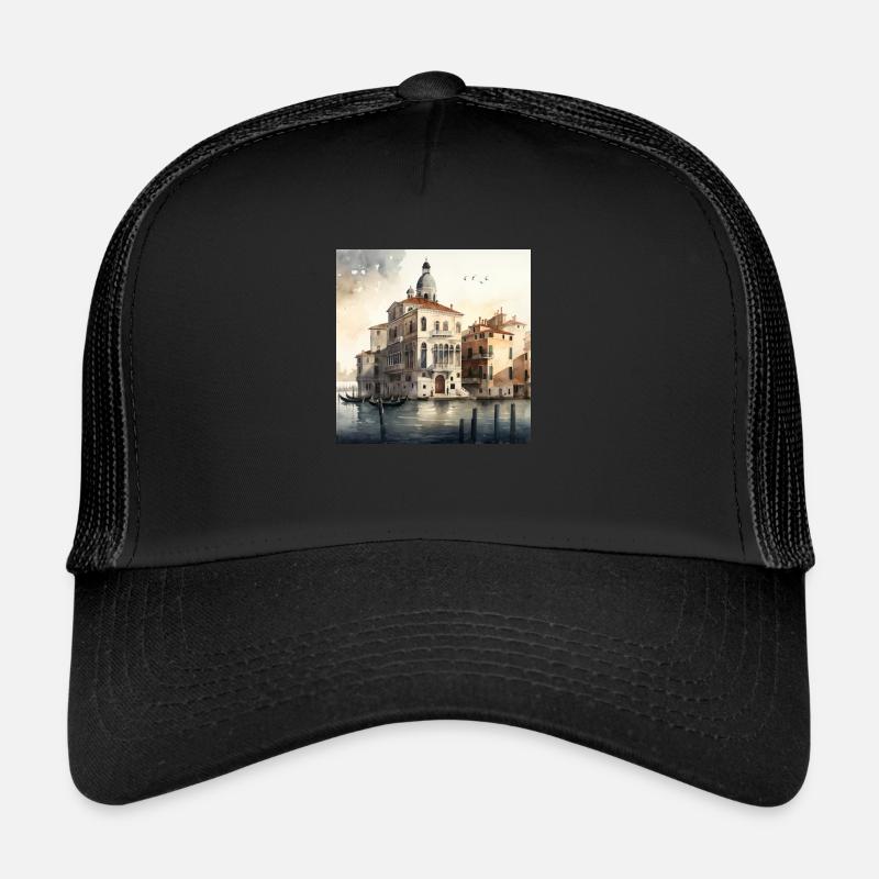 Venice Aquarell Gondolas Trucker Cap