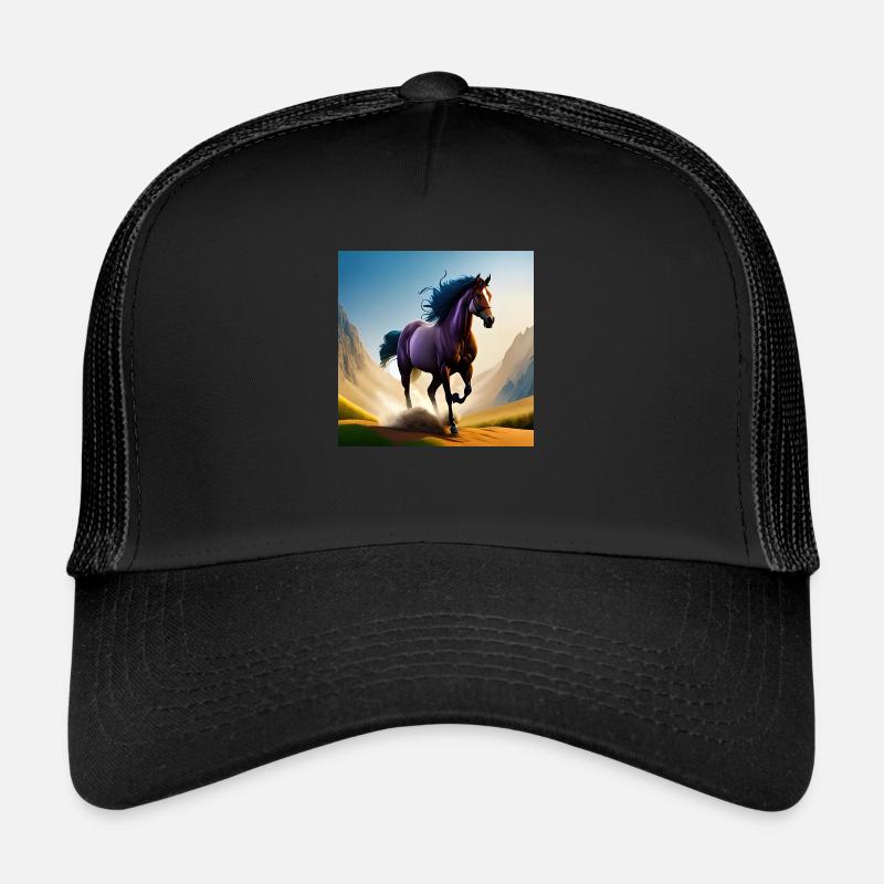Cheval au galop dans le sable Casquette trucker 