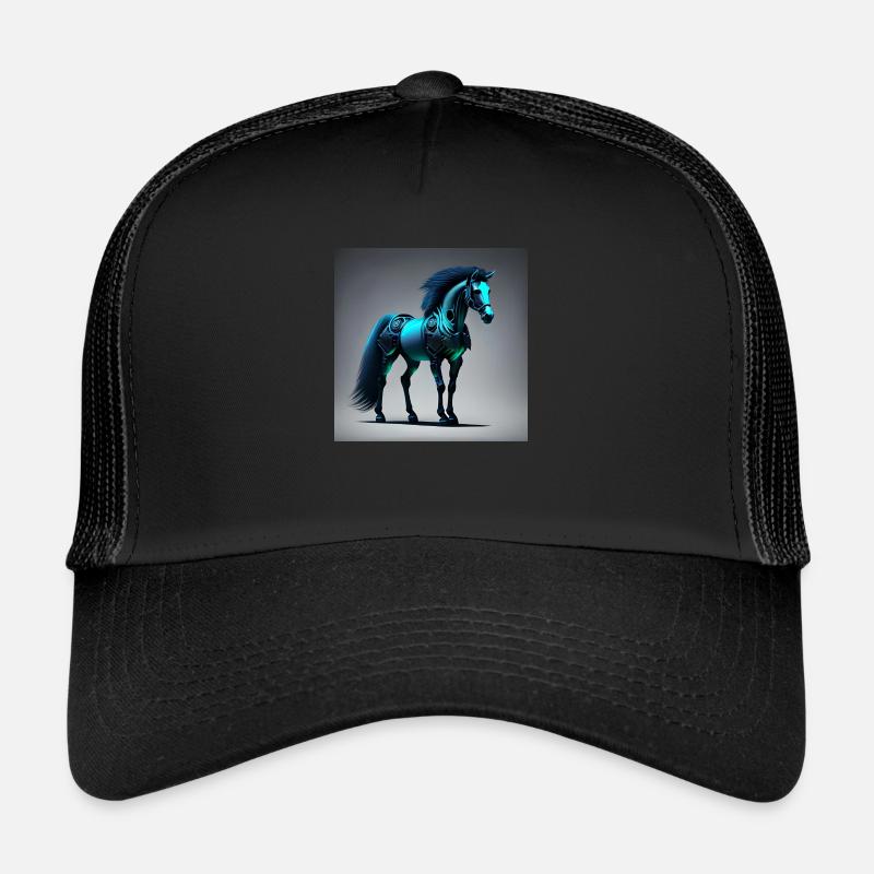 Cheval Cyborg Bleu Casquette trucker 