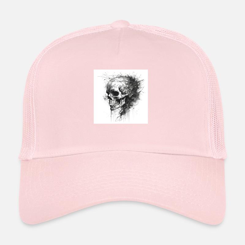 Crâne effrayant dans le style gothique et emo Casquette trucker 