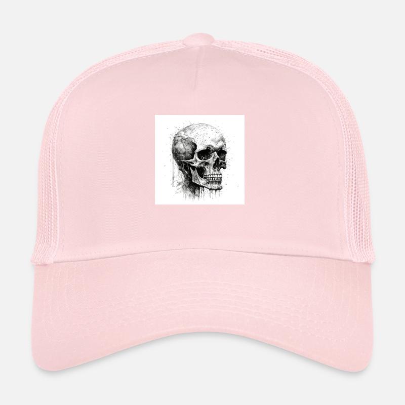 Crâne effrayant dans le style gothique et emo Casquette trucker 