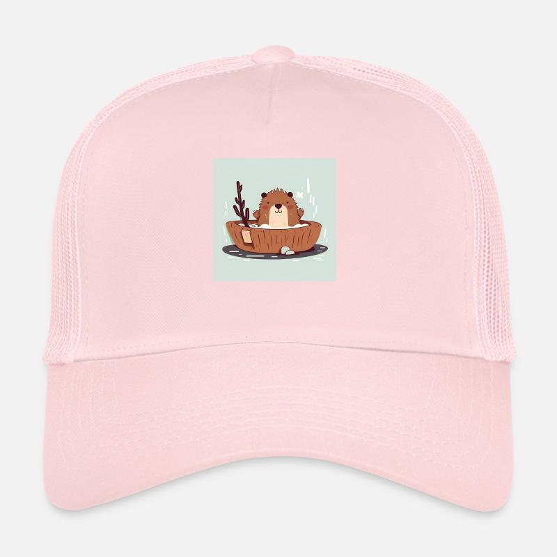 Castor mignon dans la baignoire Casquette trucker 