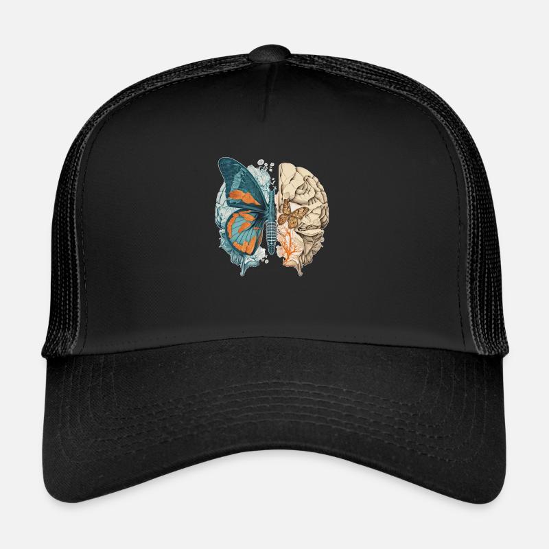 Butterfly brain Ur-Tshirt - Trucker Cap - Schwarz/Schwarz