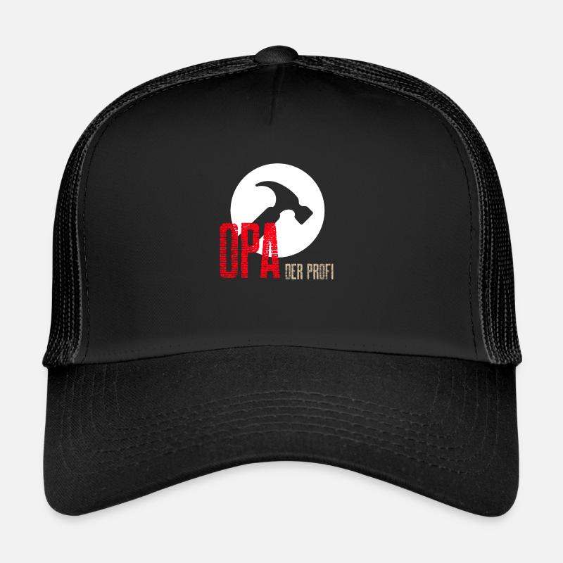 Opa Der Profi Design - Trucker Cap - Schwarz/Schwarz