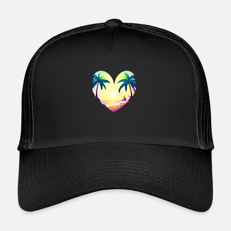 beach island palm trees sun summer vacation palm tree Trucker Cap