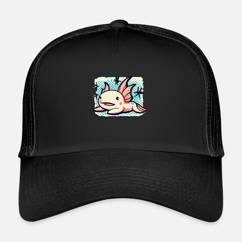 Axolotl - Trucker Cap - Schwarz/Schwarz