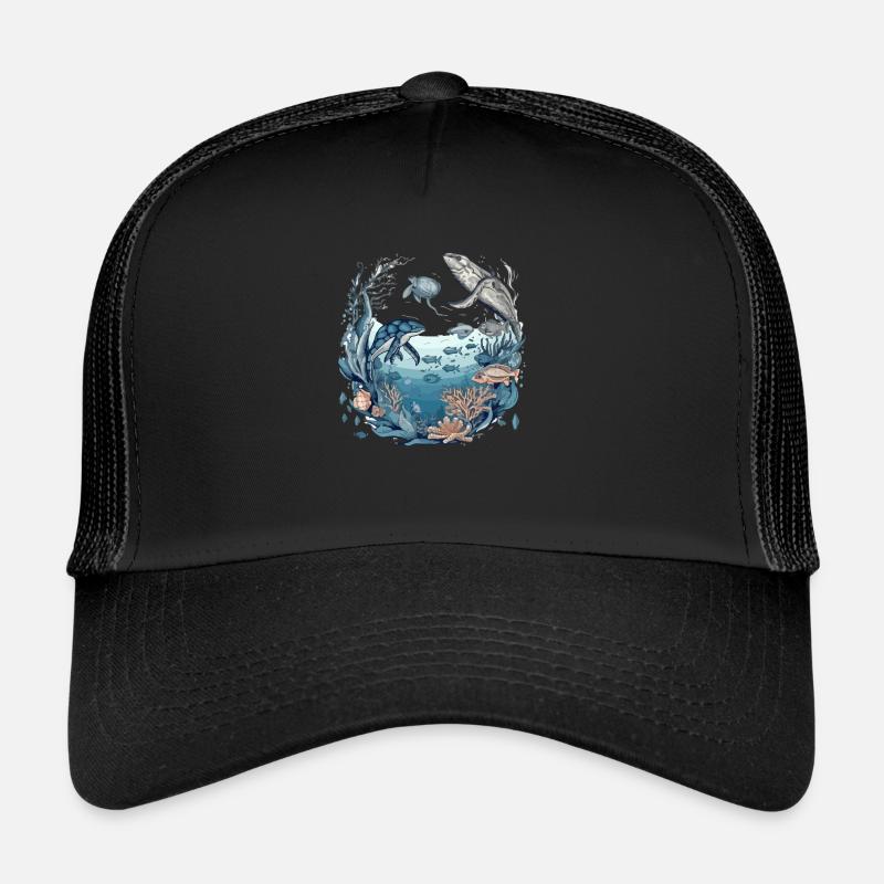 Créatures de la mer Casquette trucker 
