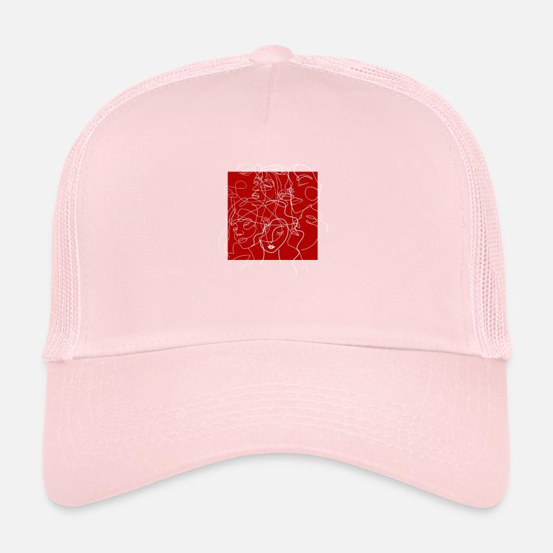 Face line red Casquette trucker 