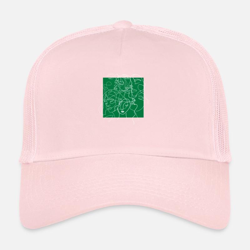 Face line Green Casquette trucker 