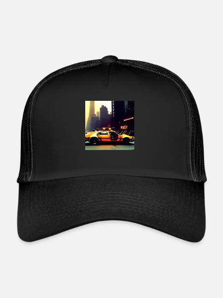Cyberpunk Auto - Casquette trucker  - noir/noir - Devant