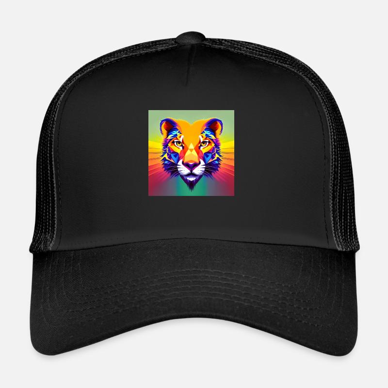 Lion flashy - Casquette trucker  - noir/noir