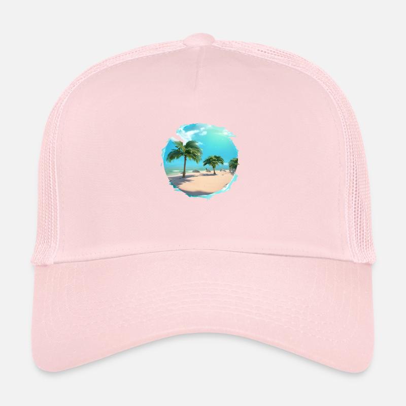Vacances d’été Plage Palm Islands Island Sun Palm Tree Casquette trucker 