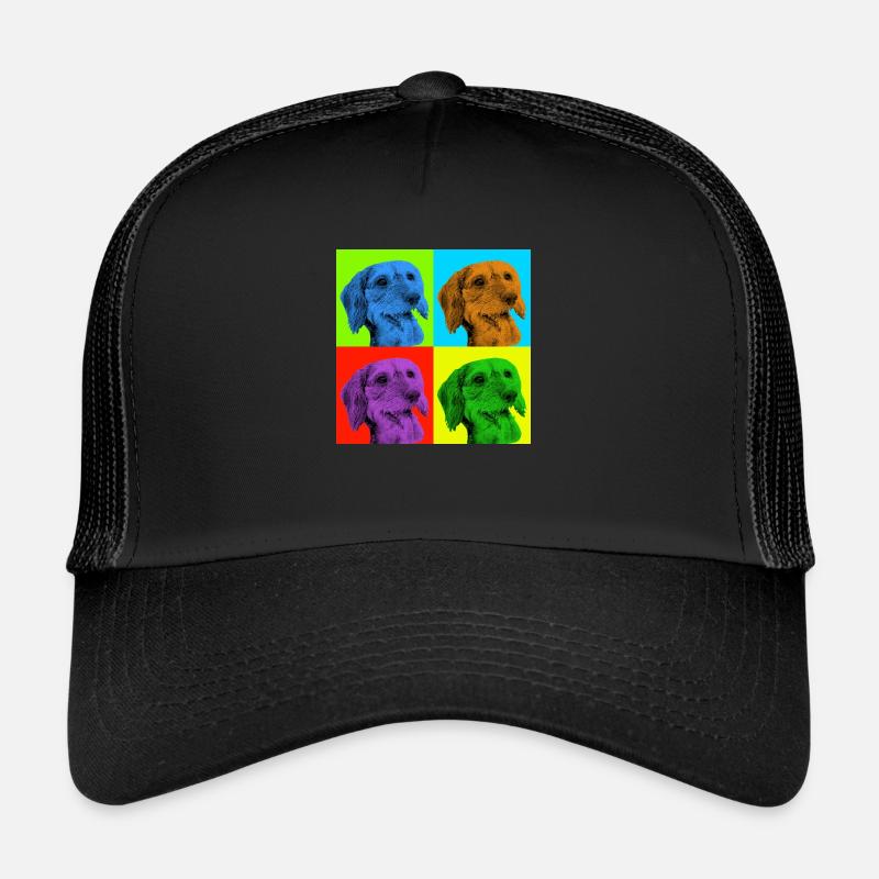 Dachshund x 4 - Trucker Cap - black/black