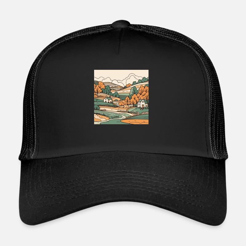 Landschaft - Trucker Cap - Schwarz/Schwarz