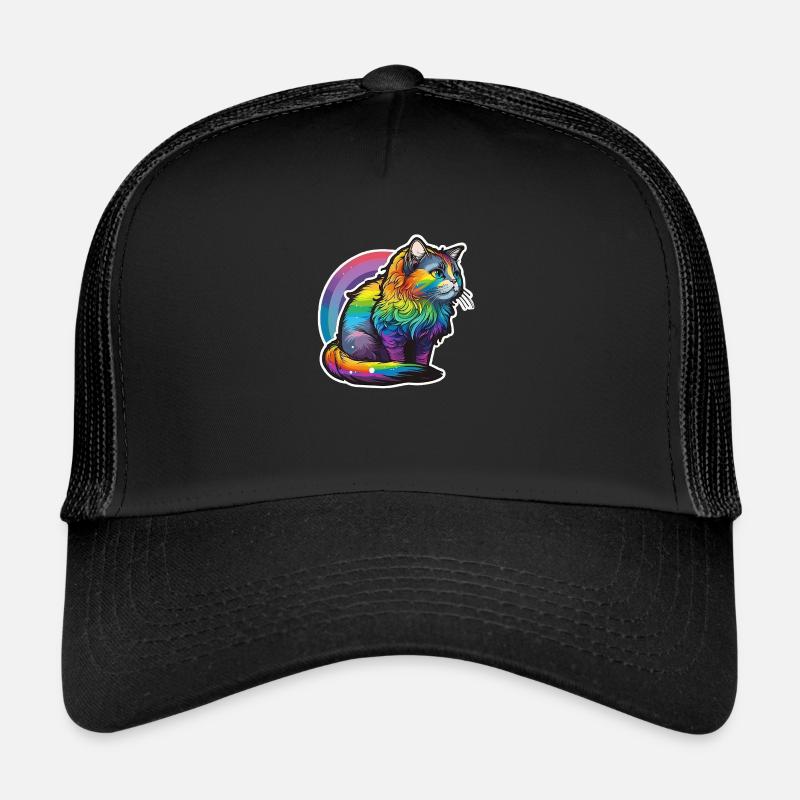 Chat arc-en-ciel Casquette trucker 