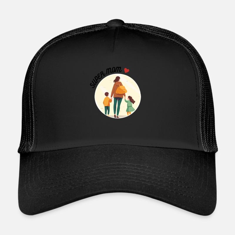Super Mama - Trucker Cap - Schwarz/Schwarz