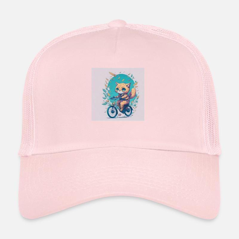 Katze auf Fahrrad Trucker Cap