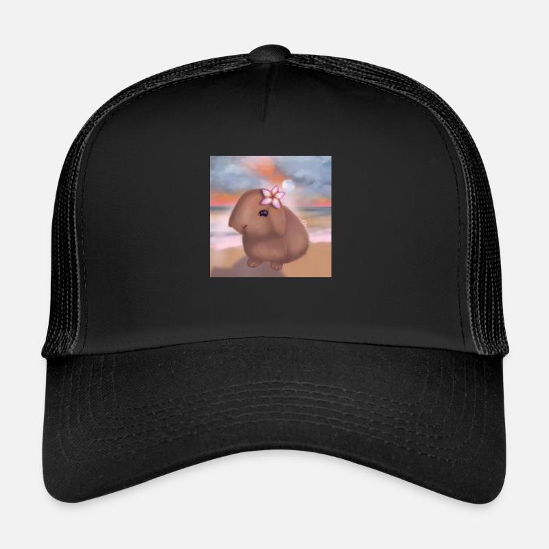 Bunny at the beach - Trucker Cap - black/black