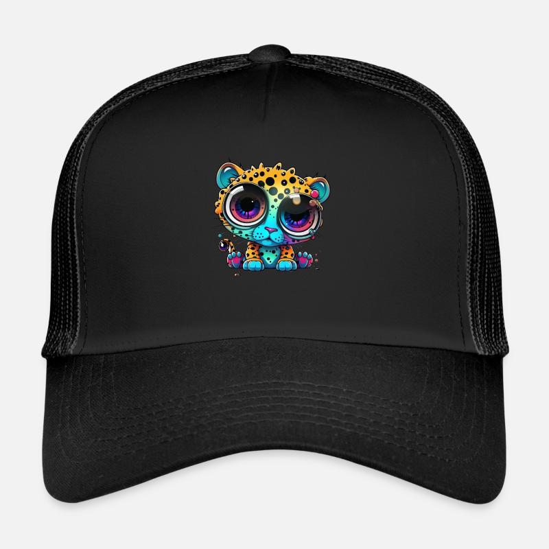 Leopard googly eyes comic style Trucker Cap