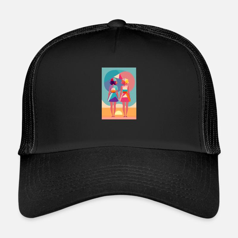 Liebe bei Sonnenuntergang - Trucker Cap - Schwarz/Schwarz