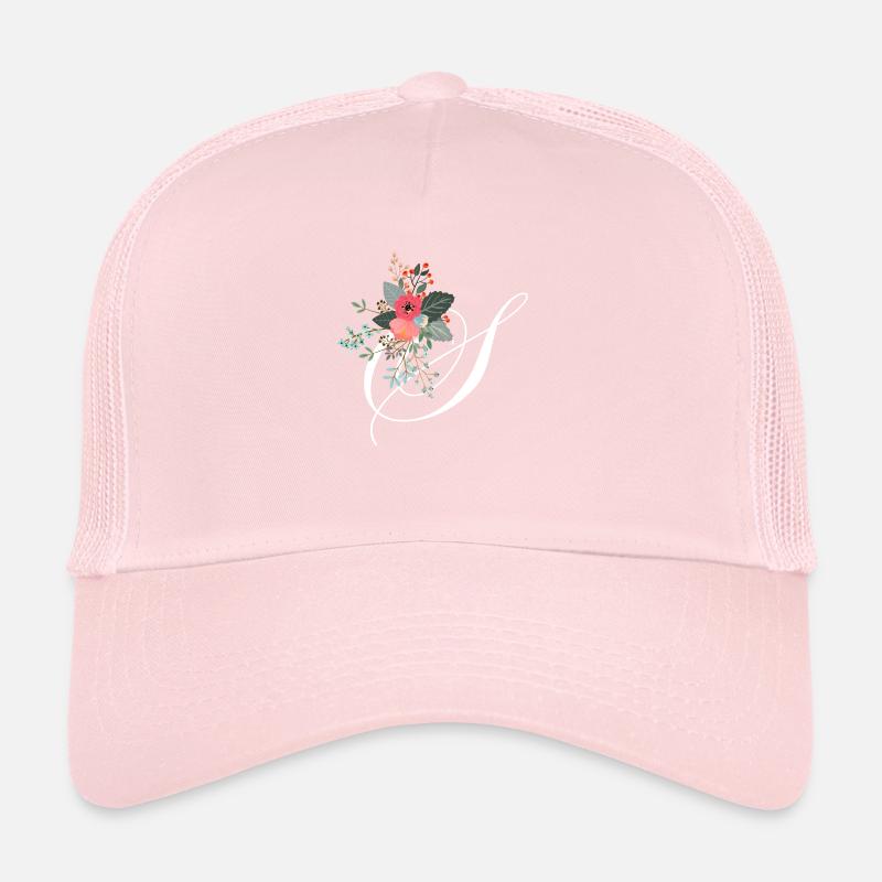 Lettre s fleuris Casquette trucker 