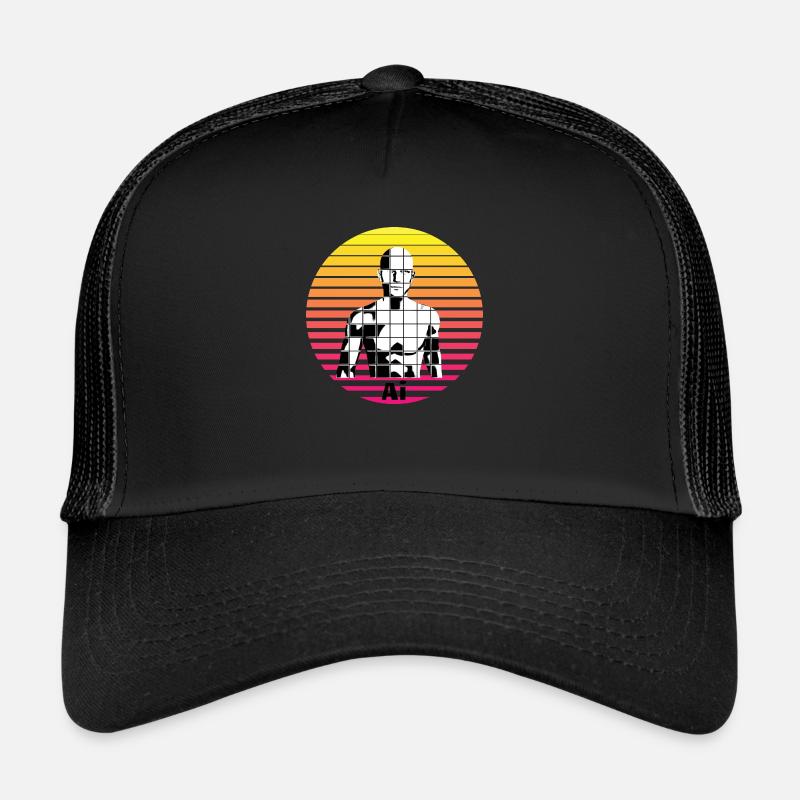 Sun Ai - Casquette trucker  - noir/noir