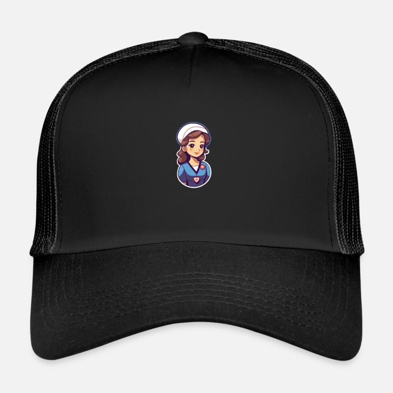 Infirmière - Casquette trucker  - noir/noir