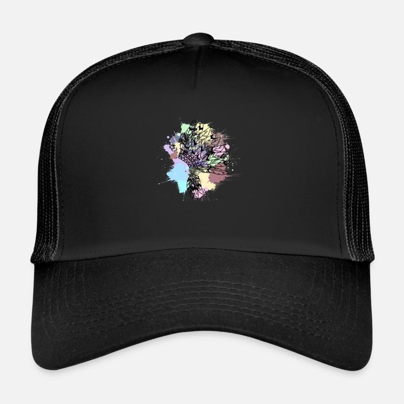 coiffe indienne noire couleur pastel Casquette trucker 