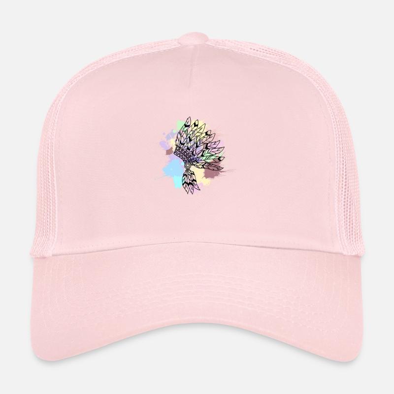 coiffe indienne noire couleur pastel Casquette trucker 