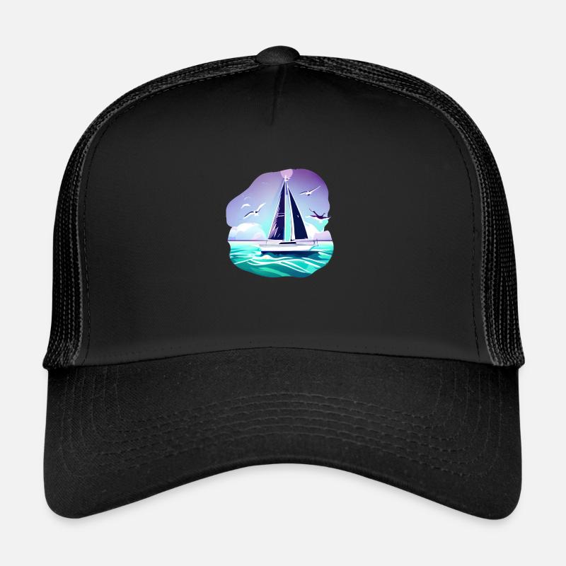 Sailing Sailing Ship Sailing Sailing Sailboat Trucker Cap