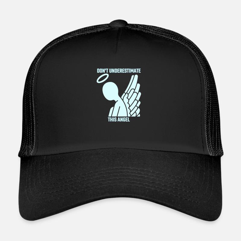 do not underestimate this angel - Trucker Cap - black/black