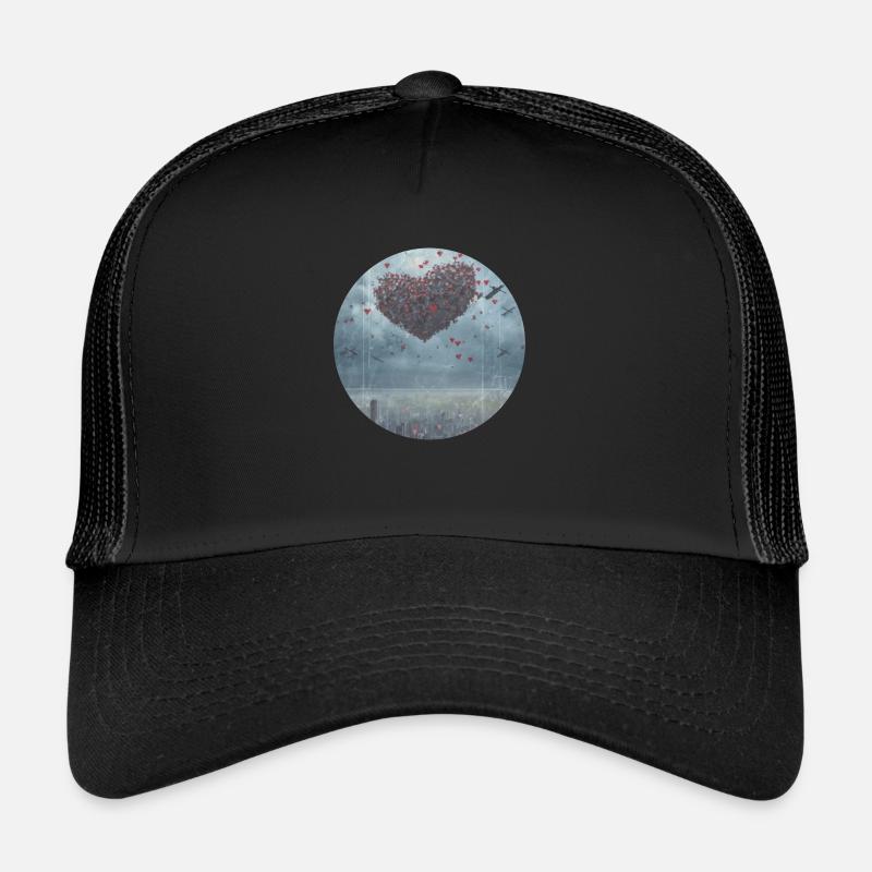 Lag kjærlighet Ikke var fred krig kjærlighet romantikk - Trucker-caps  - svart/svart