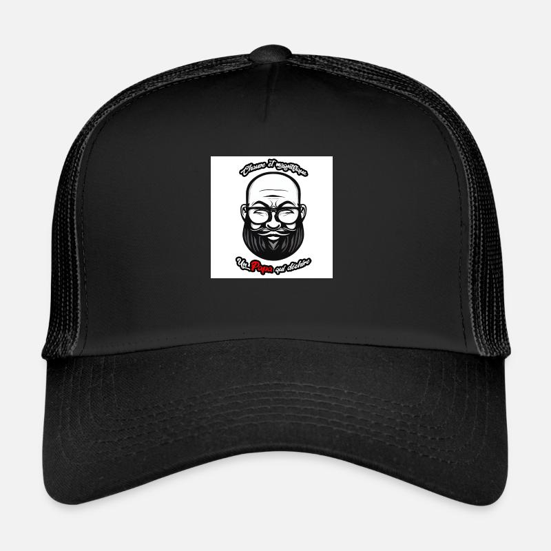 Glatze Papa - Trucker Cap - Schwarz/Schwarz
