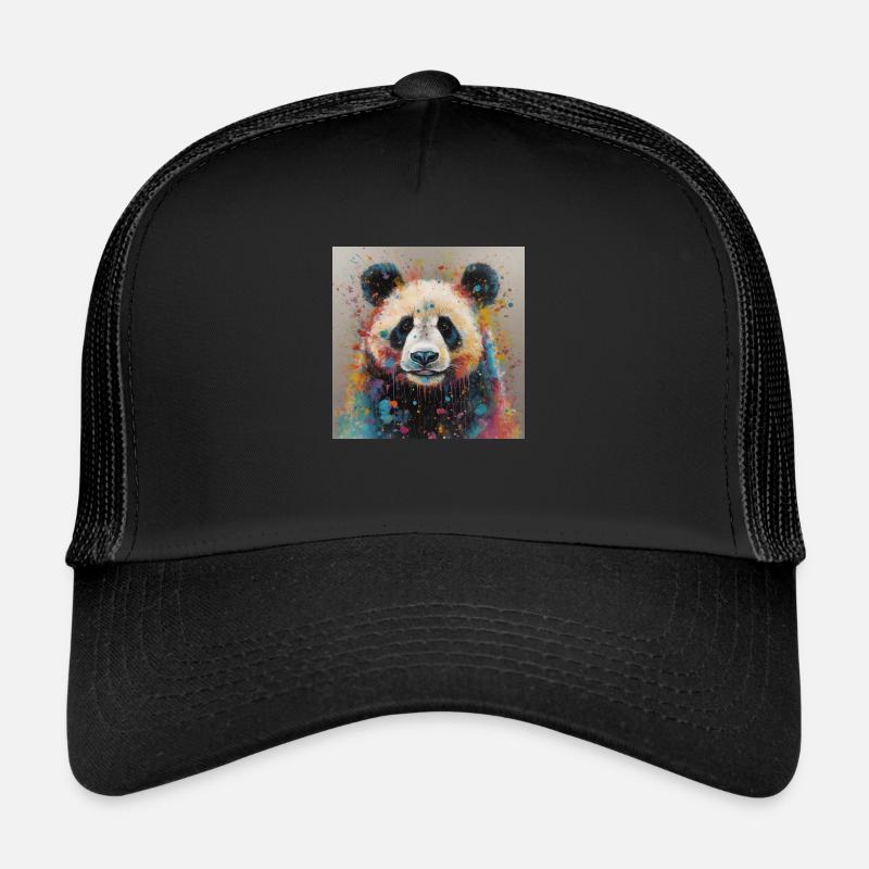 Modern & Colourful Panda Wall Art by Bodhi - Trucker Cap - black/black