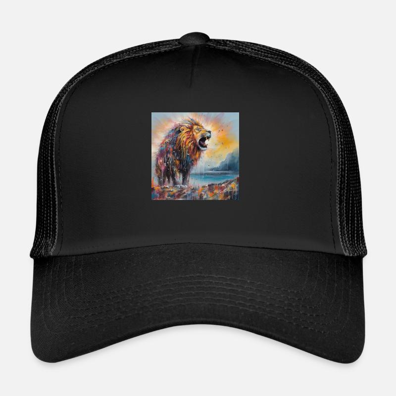 Abstract Lion Art by Bodhi Trucker Cap