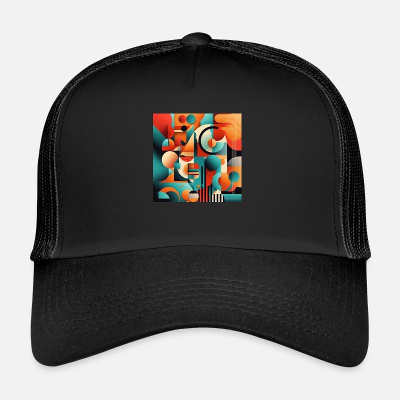 Abstrakte Kunstform - Trucker Cap - Schwarz/Schwarz