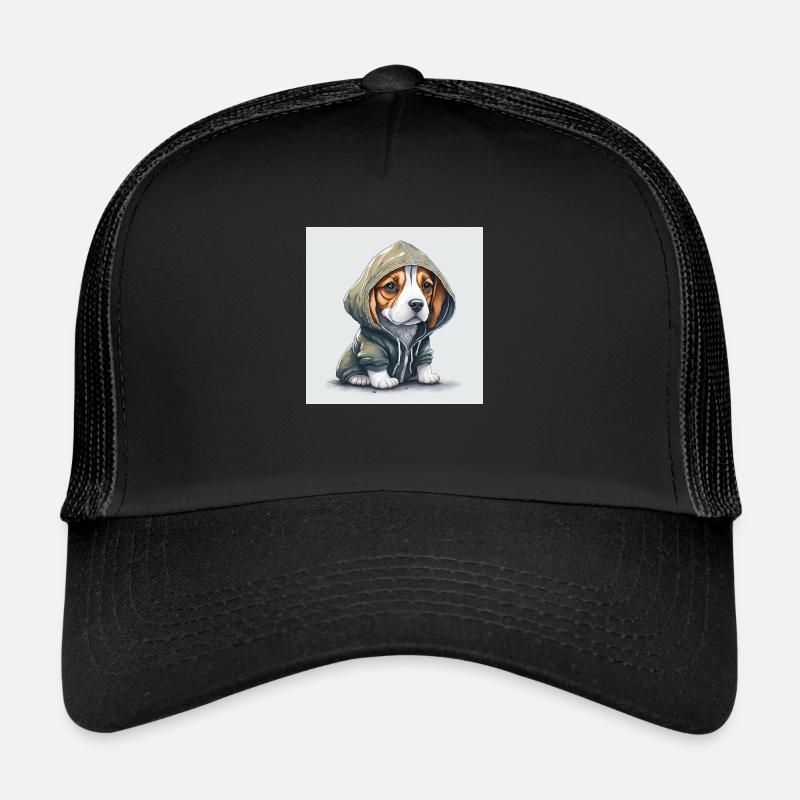 Beagle im Hoodie. Trucker Cap
