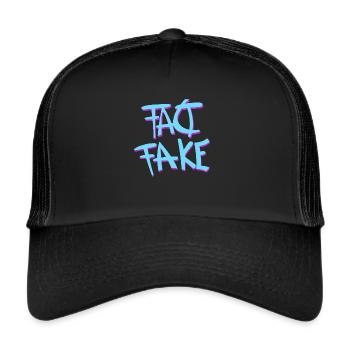 Fait fausse inscription - Vrai ou faux logo - Casquette trucker  - noir/noir - Devant