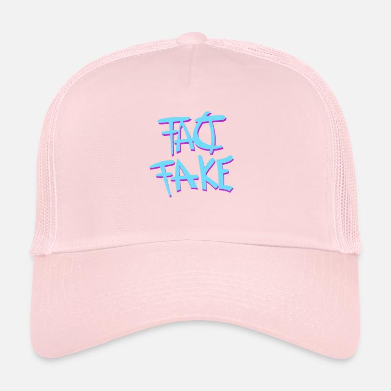 Fact Fake Inscription - True or False Logo Trucker Cap